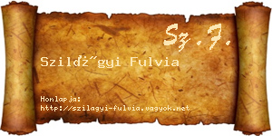 Szilágyi Fulvia névjegykártya